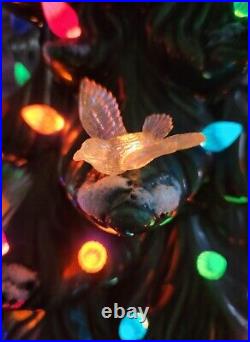 Vtg Ceramic Atlantic Mold Flocked Christmas Tree 20 1974 Scroll Base