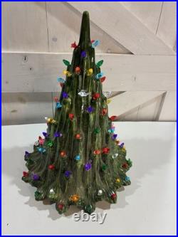 Vtg Ceramic Christmas Lava Style Tree 20 Extra Bulbs No Base Light Read Vtg Ceramic Christmas Lava Style Tree 20 Extra Bulbs No Base Light Read