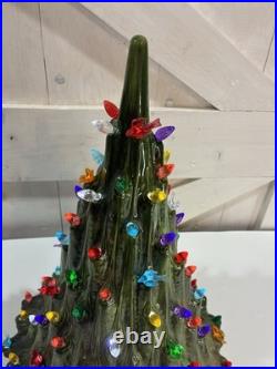 Vtg Ceramic Christmas Lava Style Tree 20 Extra Bulbs No Base Light Read Vtg Ceramic Christmas Lava Style Tree 20 Extra Bulbs No Base Light Read