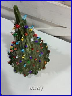 Vtg Ceramic Christmas Lava Style Tree 20 Extra Bulbs No Base Light Read