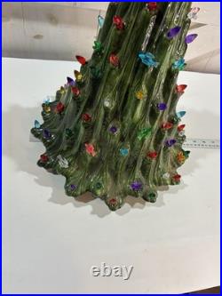 Vtg Ceramic Christmas Lava Style Tree 20 Extra Bulbs No Base Light Read