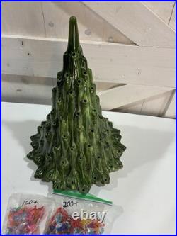 Vtg Ceramic Christmas Lava Style Tree 20 Extra Bulbs No Base Light Read Vtg Ceramic Christmas Lava Style Tree 20 Extra Bulbs No Base Light Read