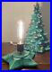 Vtg Ceramic Christmas Tree Flocked 14 Multi-Colored Lights Dated 1976 Retro
