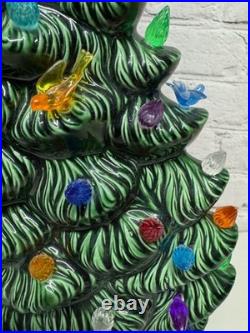 Vtg Ceramic Christmas Tree Slim Flat Mantel Window Sill Byron Molds 14