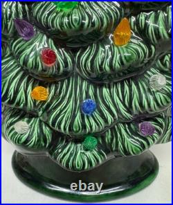 Vtg Ceramic Christmas Tree Slim Flat Mantel Window Sill Byron Molds 14