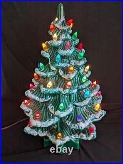 Vtg Ceramic Christmas Tree With Snowy Boughs Please READ Description