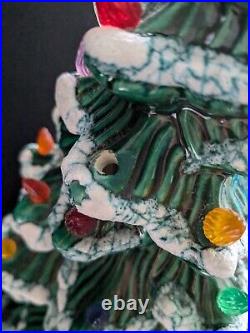 Vtg Ceramic Christmas Tree With Snowy Boughs Please READ Description