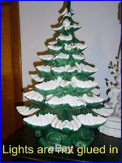 Vtg Ceramic Christmas tree light lamp Atlantic Mold Musical Most Charming 23