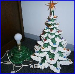 Vtg Ceramic Christmas tree light lamp Atlantic Mold Musical Most Charming 23