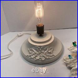 Vtg Ceramic Light Up Christmas Tree White 17
