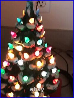 Vtg Ceramic Small Light Up Christmas Tree PACKED Light Lamp Decoration 12