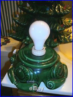 Vtg Ceramic Xmas tree light lamp Atlantic Mold Charming 23 4 parts
