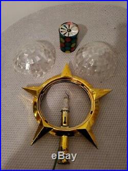 Vtg Christmas Bradford Celestial Star Tree Topper Spinner Working Condition