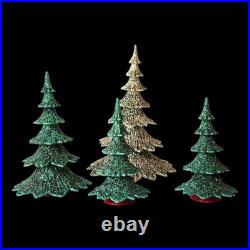 Vtg Christmas Putz Village Trees Hard Plastic Mica Glitter Germany Ges Set Of 4 Vtg Christmas Putz Village Trees Hard Plastic Mica Glitter Germany Ges Set Of 4