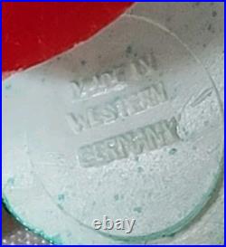 Vtg Christmas Putz Village Trees Hard Plastic Mica Glitter Germany Ges Set Of 4