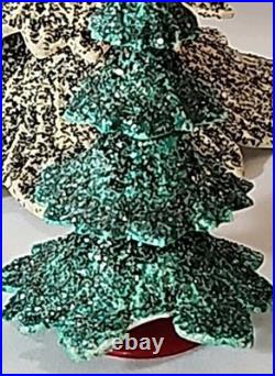 Vtg Christmas Putz Village Trees Hard Plastic Mica Glitter Germany Ges Set Of 4 Vtg Christmas Putz Village Trees Hard Plastic Mica Glitter Germany Ges Set Of 4