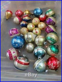 Vtg Christmas Tree Glass Ornaments Shiny Brite Poland USA Mixed lot of over 60
