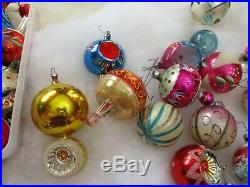 Vtg Christmas Tree Glass Ornaments Shiny Brite Poland USA Mixed lot of over 60