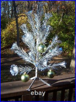Vtg Collector 2.5 Ft Pretty! Retro Silver Sparkler Aluminum Xmas Tree #406