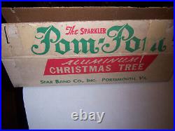 Vtg Collector 2.5 Ft Pretty! Retro Silver Sparkler Aluminum Xmas Tree #406