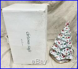 Vtg Danbury Mint White Porcelain Christmas Magic Lighted Ceramic Xmas Tree (A50)