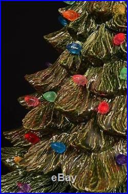 Vtg EVERGREEN RIDGES gorgeous NOS 23 60+ bulb CERAMIC CHRISTMAS TREE 4 PC