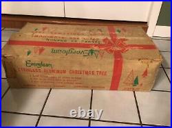 Vtg Evergleam Deluxe 6 Ft Fountain 94 Branch Aluminum Christmas Tree #4606 Box