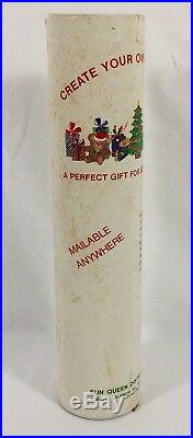Vtg Feather Christmas Tree with Mini Ornaments 12 Tall In Mailer Tube Taiwan RARE