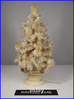 Vtg GLOLITE Glow Light Tabletop Lighted CHRISTMAS TREE in Rare White Visca 17