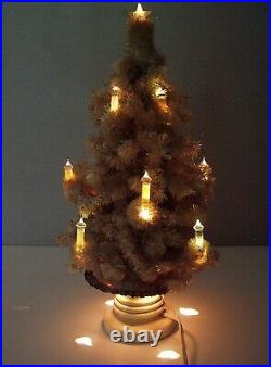 Vtg GLOLITE Glow Light Tabletop Lighted CHRISTMAS TREE in Rare White Visca 17