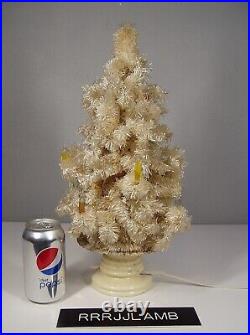 Vtg GLOLITE Glow Light Tabletop Lighted CHRISTMAS TREE in Rare White Visca 17