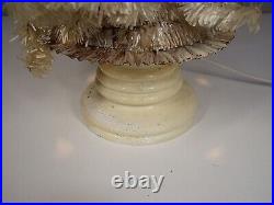 Vtg GLOLITE Glow Light Tabletop Lighted CHRISTMAS TREE in Rare White Visca 17