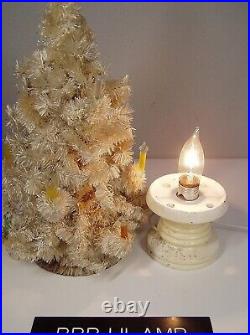 Vtg GLOLITE Glow Light Tabletop Lighted CHRISTMAS TREE in Rare White Visca 17