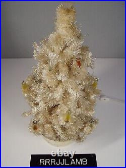 Vtg GLOLITE Glow Light Tabletop Lighted CHRISTMAS TREE in Rare White Visca 17