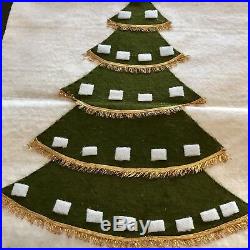Vtg Hanging Advent Calendar Christmas Tree Homemade Felt 24 Ornaments Sequkns