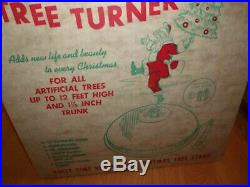 Vtg Holly Time Revolving Aluminum Christmas Tree Stand Starburst Turner Electric