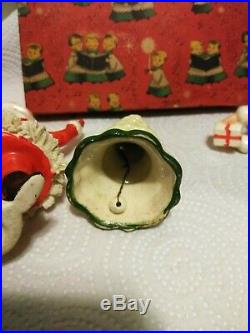 Vtg Kreiss Christmas Santa and Mrs Claus/ and Christmas Tree Bell Original Box