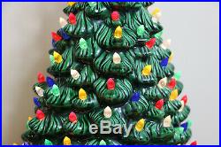 Vtg Lighted 2 Piece Holland Mold Ceramic Christmas Tree 20 Tons Of Bulbs