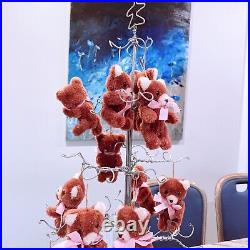 Vtg Lot Of 22 Plush Mini Teddy Bear Jointed Poseable Christmas Ornaments & Tree