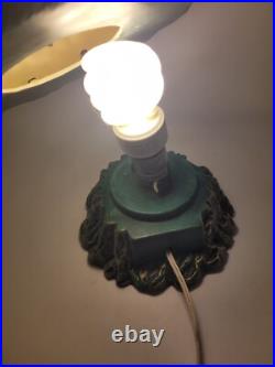 Vtg MCM 13 Green Ceramic Christmas Tree with Base Multi Color Holiday Lights