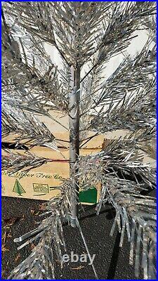 Vtg MCM 6 1/2 ft Reynolds Aluminum U. S. Silver Tree Co Christmas Tree COMPLETE