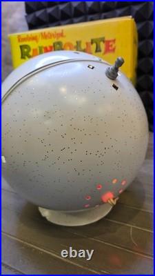 Vtg MCM Rainbo-Lite Revolving Aluminum Christmas Tree Light withBox &Base