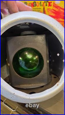 Vtg MCM Rainbo-Lite Revolving Aluminum Christmas Tree Light withBox &Base