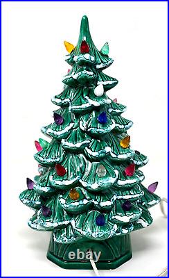Vtg Mid Century 1960s HOLLAND MOLD 2 Piece 12 Light Up Ceramic Christmas Tree