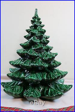 Vtg Mid Century Atlantic Mold 23 Lighted Ceramic Christmas Tree Excellent 1971
