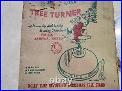 Vtg NOS HOLLY TIME REVOLVING Aluminum CHRISTMAS TREE TURNER STAND New Open Box