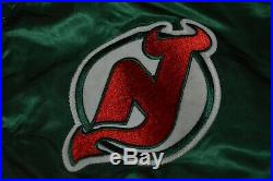 Vtg New Jersey Devils Starter Satin Style Bomber Jacket XL Christmas Tree