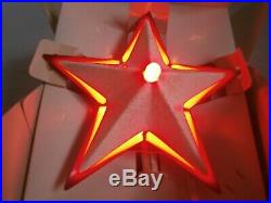 Vtg Noma Metal Illuminated Light Up Star Christmas Tree Topper With Original Box