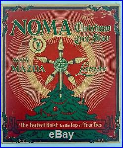 Vtg Noma Star Christmas Tree Topper Mazda Lamps Original Box Great Graphics