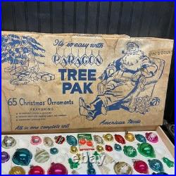 Vtg Paragon Tree Pak Christmas Tree Ornament Set Original Box Almost Complete
